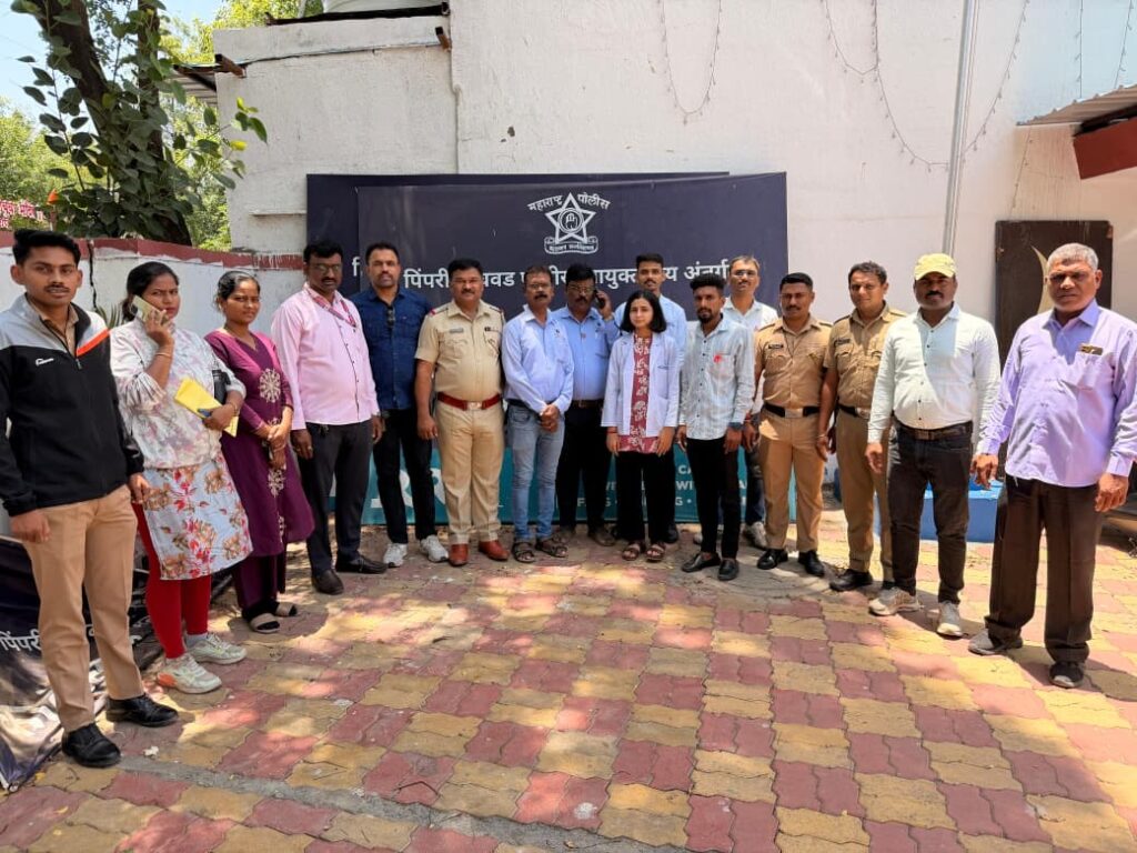 काळेवाडी पोलीस स्टेशनमध्ये लोकहितवादी सेवा संघाच्या वतीने मोफत नेत्र तपासणी शिबिर उत्साहात संपन्न.